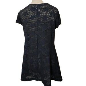 Vintage 80's Mesh Festival Open Tie Front Star Swim Cover Top by In‎ Gear